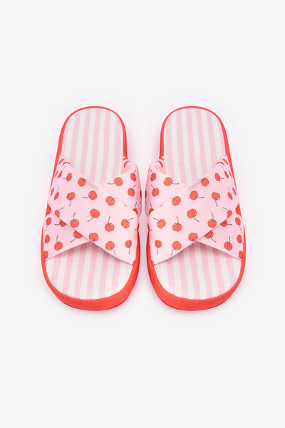 Penti Οπτικά Λευκά Κεράσια Παντόφλες