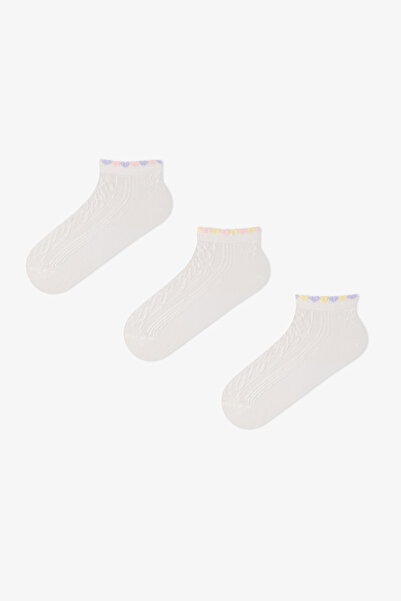 Penti 3 Pairs of Cotton Pairs of Booties Socks with Heart Detail on the Ankle...