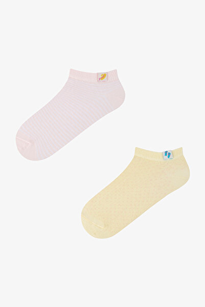 Penti 2 Pairs of Cotton Summer Themed Booties Socks with Woven Labels