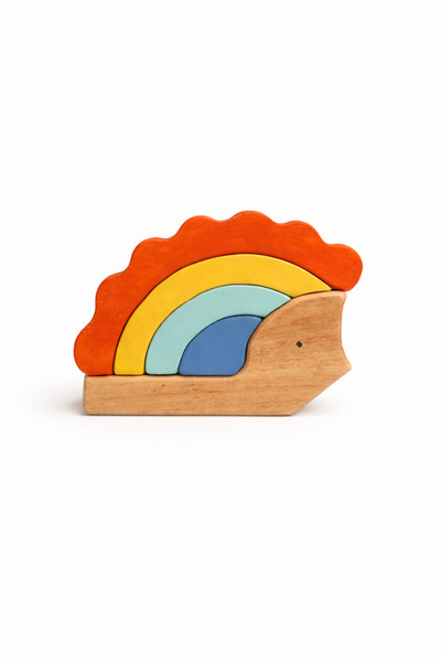 Madwoodtoys Beş Renkli Doğal Ahşap Kirpi