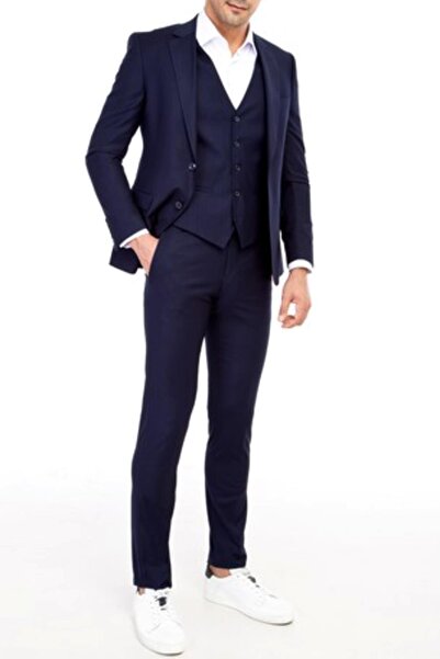 Presto Чоловічий костюм з подвійним розрізом на жилетці Silim Fit Bgl-st01244