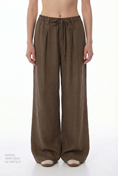 Penti بنطلون كتان كاكي