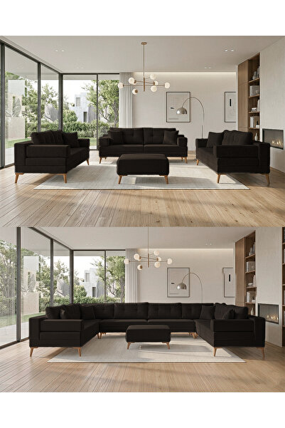 Velura Home & Living Zeri 3+3+3 Yataklı Puzzle Modüler U Köşe Koltuk Takımı &...