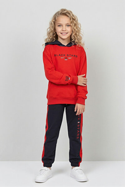 Black One Κοριτσίστικο με κουκούλα μακρυμάνικο αθλητικό σετ φόρμας