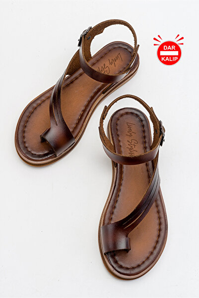 Lively Stylish Teta Deri Parmak Arası Bodrum Sandalet