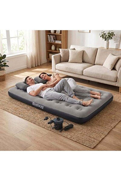 BESTWAY Ultra Queen 2 Kişilik Şişme Y. + Elektrik P. ve Yastık Hediyeli 191x1...