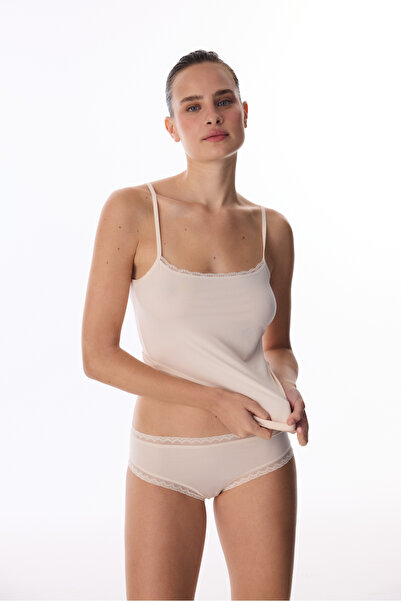 Penti Bej Micro Lace Dantel Atlet