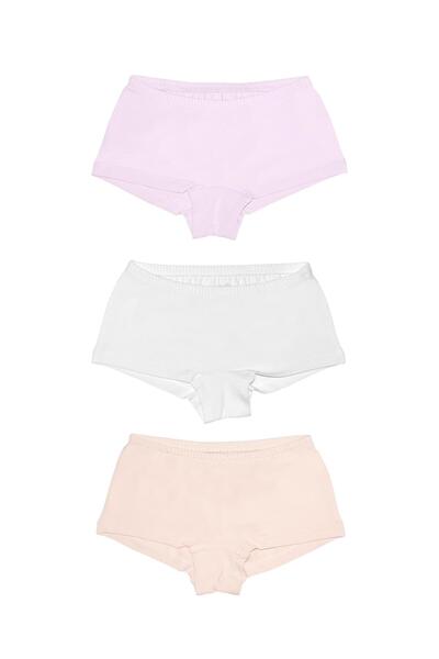 OrganicKid Sporty Kız Çocuk Renkli Hipster İç Çamaşır Set 3'lü