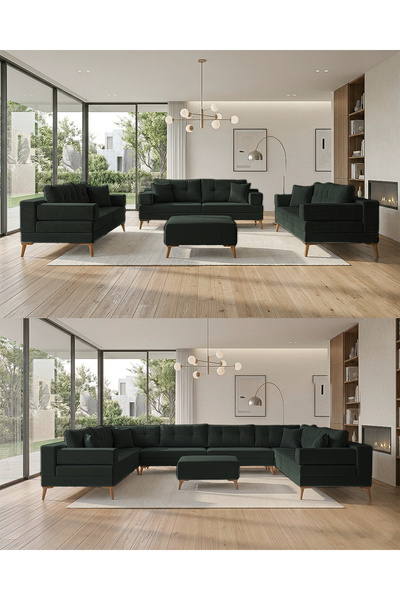 Velura Home & Living Zeri 3+3+3 Yataklı Puzzle Modüler U Köşe Koltuk Takımı &...