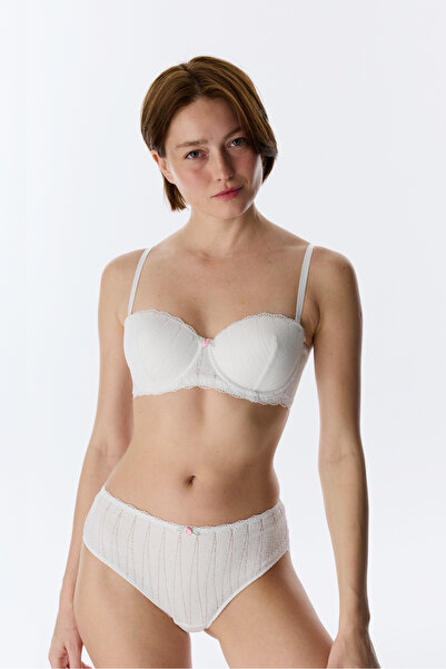 Penti Sutien din dantelă Off-White Bloom