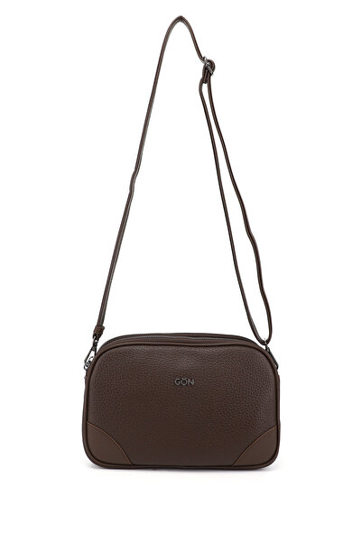 GÖNDERİ(R) حقيبة كتف نسائية بنية بحزام طويل