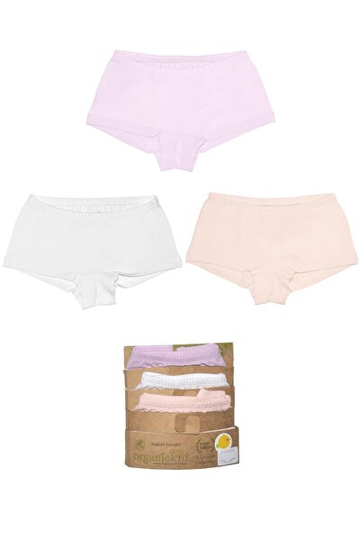 OrganicKid Sporty Kız Çocuk Renkli Hipster İç Çamaşır Set 3'lü
