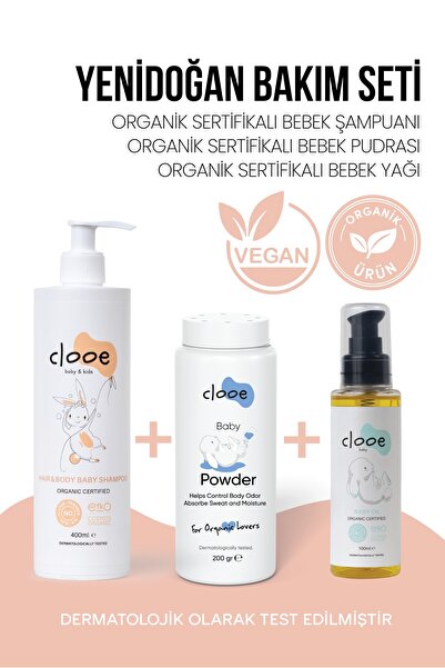 clooe Vegan Organik Göz Yakmayan Şampuan Talk İçermeyen Pudra ve Konak Önleyi...