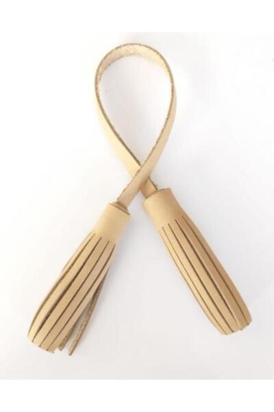 angel çanta aksesuar Prava koža, dvostruka ravna kićanka, sirova boja