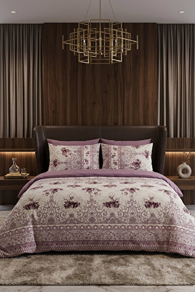 LaLiva Цветно двойно спално бельо с ластик - Комплект спално бельо от памук -