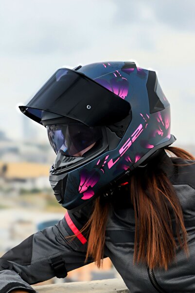 LS2 STORM 2 BURST MAT SİYAH-PEMBE KASK