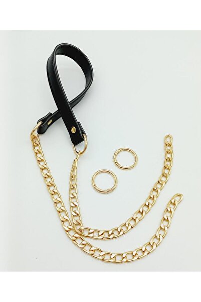 angel çanta aksesuar Λαβή τσάντας με αλυσίδα από τεχνητό δέρμα με ραμμένο μαύ...