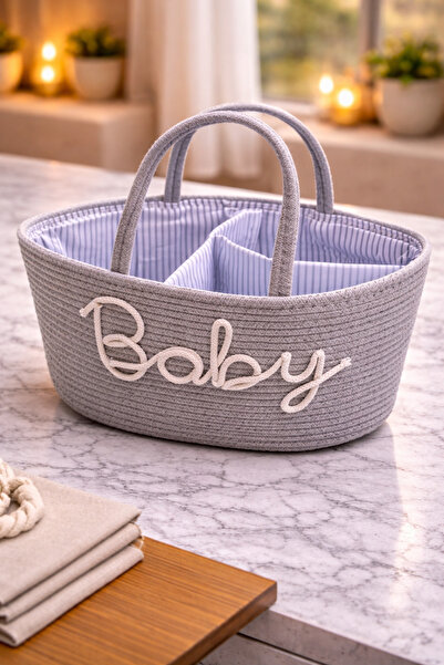 Generic سلة بيبي أنيقة لتنظيم مثالي – كل احتياجات طفلك بلمسة راقية مقاس 40سم ...