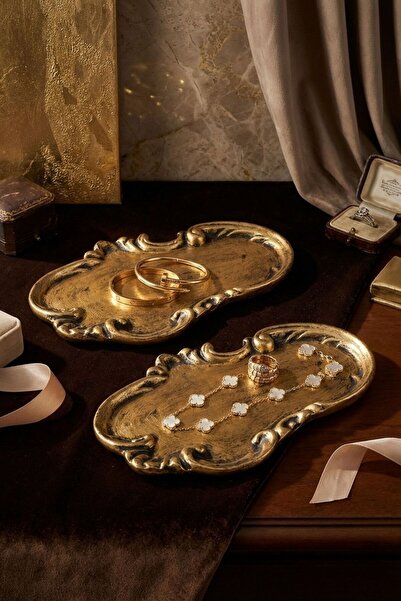 Evene Takı Organizer Makyaj Düzenleyici Kozmetik Organizer Dekoratif Tabak Al...