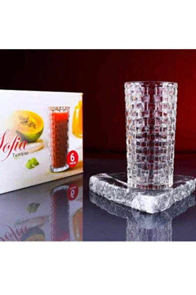 dealshopromania Σετ 6 γυάλινων ποτηριών 330 ml Sofia Diamond, μοτίβο διαμαντιού