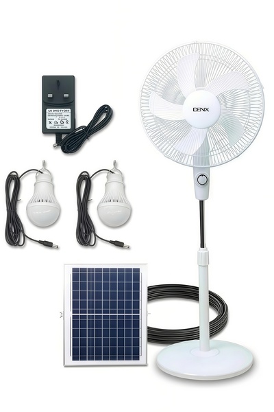 Unbranded/Generic مروحة أرضية قابلة للشحن بالطاقة الشمسية من DENX مقاس 16 بوص...