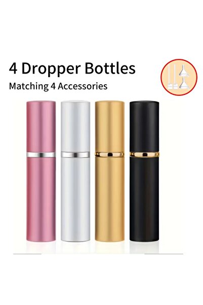 Choice1 زجاجة عطر صغيرة قابلة لإعادة التعبئة 5 مل مع 4 زجاجات بخاخ