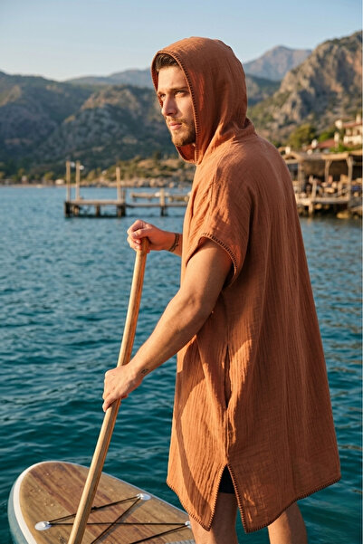 Miespiga Πετσέτα παραλίας Poncho για ενήλικες Unisex Muslin Hooded