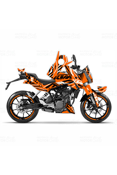 Genel Markalar Ktm Duke 200 Xtreme Lines Design Sticker Set Turuncu-siyah-bey...
