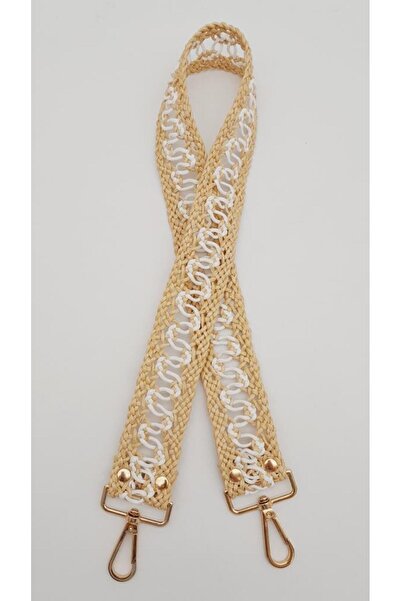 angel çanta aksesuar Αξεσουάρ Angel Bag Μοντέλο Ψάθινο Πλεκτό Μπεζ Λευκό Λαβή...