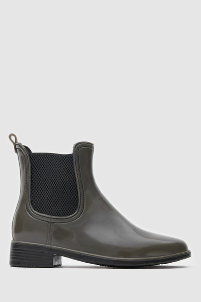 TOGO Haki Yeşil - Siyah Rugan Kadın Yağmur Botu [060087]