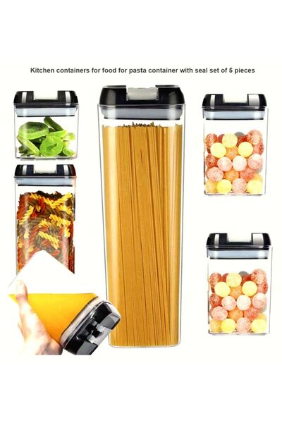 verk group Σετ 5 αεροστεγών δοχείων τροφίμων Verk Group, από διαφανές πλαστικό