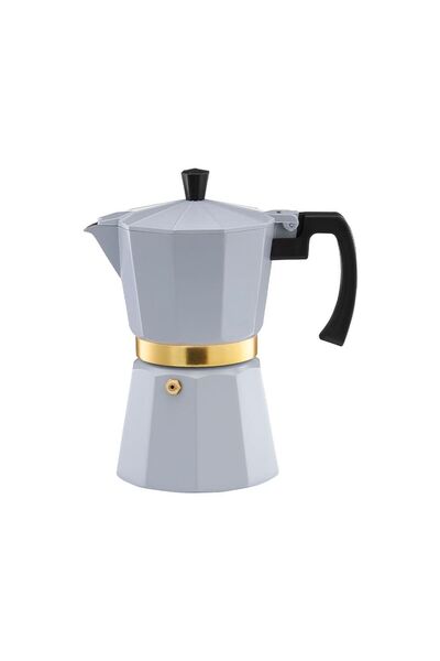 Royal Moka Pot coffee maker, 300 ml, 6 servings, aluminum, gray,