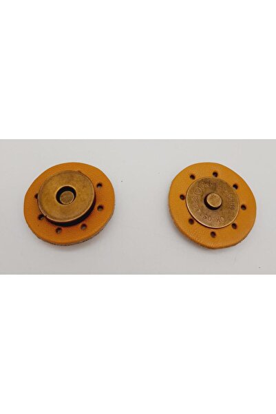 angel çanta aksesuar Μαγνητικό κουμπωτό με γνήσιο δέρμα με μουστάρδα αντίκα μ...