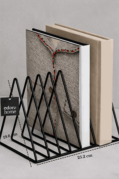 Edora Home Siyah Masa Üstü Ofis ve Salon için Çok Amaçlı Kitap Düzenleyici Or...
