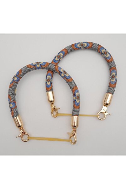 angel çanta aksesuar Διπλό κοντό κορδόνι για λαβή τσάντας σε γκρι πορτοκαλί λ...