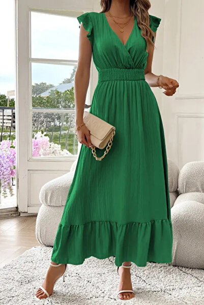 Modayakamoz Nová sezóna dámské muslimské šaty s krátkým rukávem, dvouřadým lí...