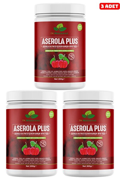 DRNATURAL 3 Adet Aserola Plus Acerola Ekstresi Içeren Karışık Bitki Tozu