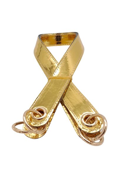 angel çanta aksesuar Γυαλιστερό λουστρίνι με διπλή λαβή τσάντας με χρυσό χρώμ...