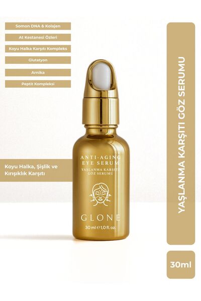GLONE Yoğun Anti Aging Göz Serumu 30ml | Kollajen I+III & Glutatyon & Somon D...