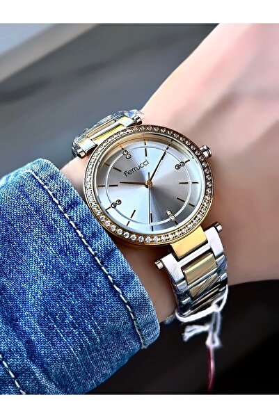 Ferrucci ساعة يد نسائية بسلك معدني