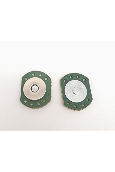 angel çanta aksesuar Πράσινο Χρώμα Πραγματικό Δέρμα Οβάλ Μαγνήτης Ασημένιο Με...