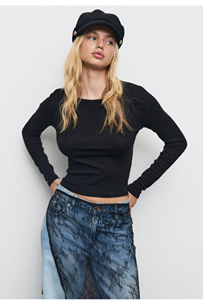 Stradivarius Basic uzun kollu pamuklu tişört