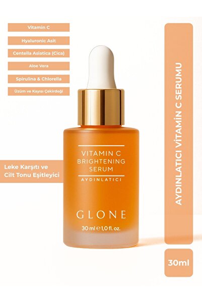 GLONE C Vitamini Aydınlatıcı Yüz Serumu | 30ml | Leke Karşıtı, Cilt Tonu Eşit...