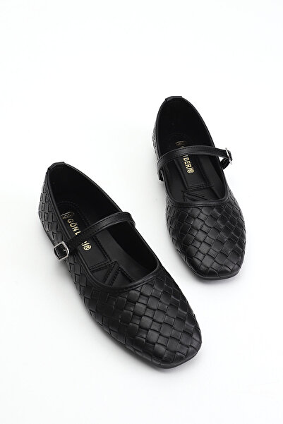 GÖNDERİ(R) Women's Black Mary Jane Ballerinas