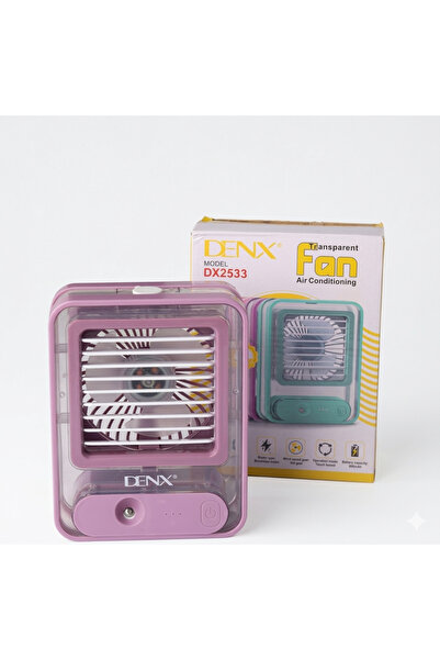 Primo Plus Mini Fan with Mist Spray and LED Light, USB Battery Operated, Rech...
