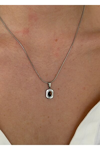 KİLİGİSTANBUL MİNİ KEDİ GÖZÜ ÇELİK KOLYE 40 CM