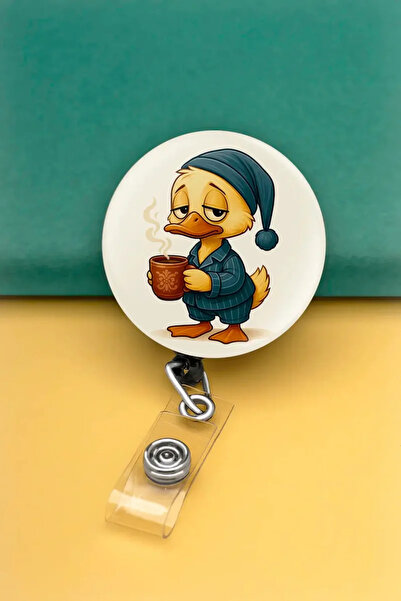 Apptakı Yorgun Ördek Metal Buton Yoyo Yaka Kartığı Kart Tutucu Yoyo Kartlık -...