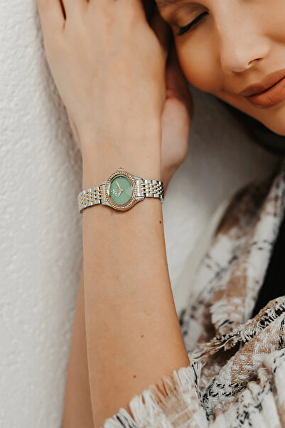 FERRO Silver and Yellow Steel Cord Women's Wristwatch Fl21753A-D6 3Atm Waterp...