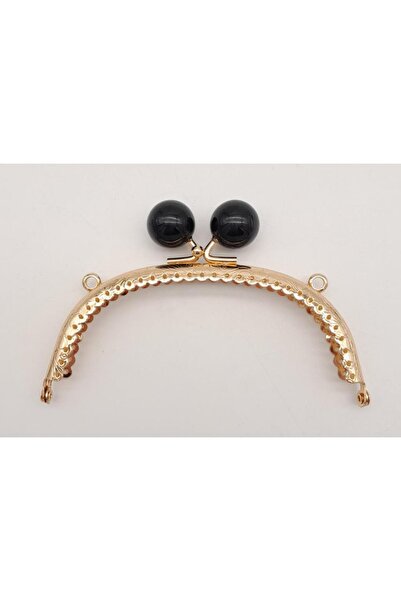 angel çanta aksesuar 12,5 εκ. Μαύρο οβάλ κλιπ τσάντας με μεταλλικό χρυσό φωτό...