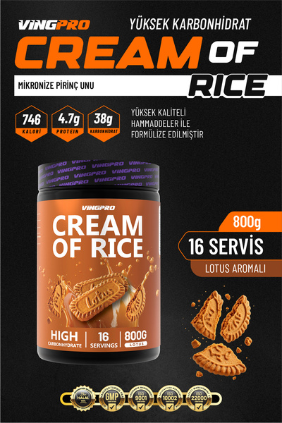 vingpro CREAM OF RİCE 800GR 16 SERVİS LOTUS AROMALI